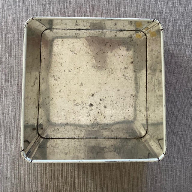 Metal 1950s Vintage Biscuit Tin For Sale - Image 7 of 11