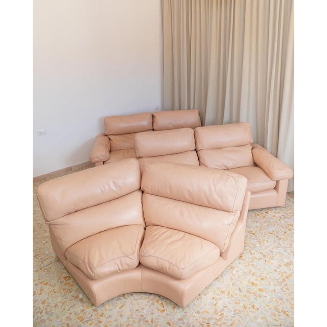 Vintage Modular Leather Sofa by Tito Agnoli for Poltrona Frau, 1970s, Set of 3 For Sale - Image 12 of 17