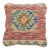 Arteverk Handwoven Afghan Kilim Pillow — Green & Blue Diamond Medallion For Sale