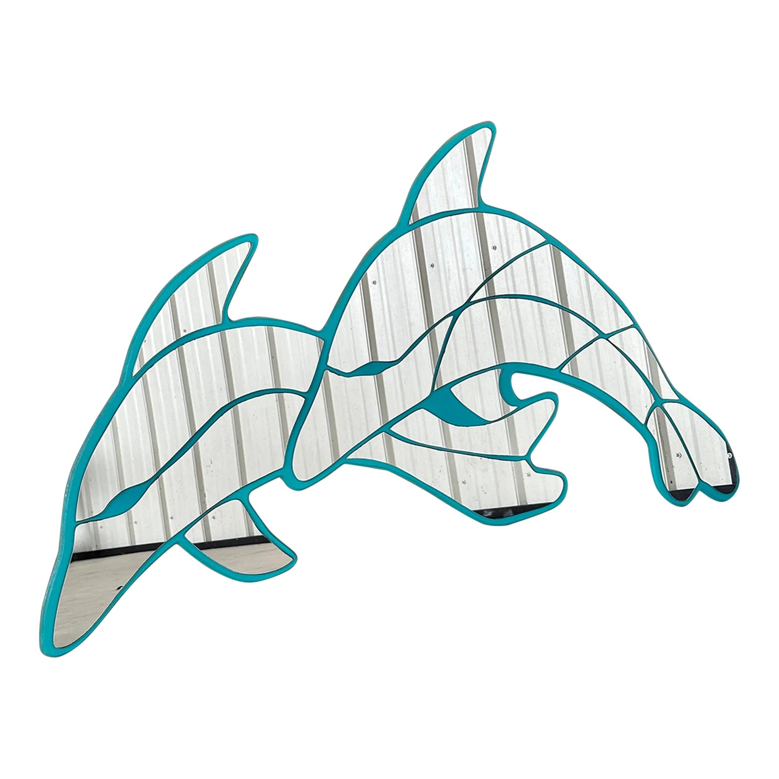 1980’s Monumental Coastal Twin Dolphin Wall Mirror Chairish