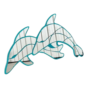 1980’s Monumental Coastal Twin Dolphin Wall Mirror