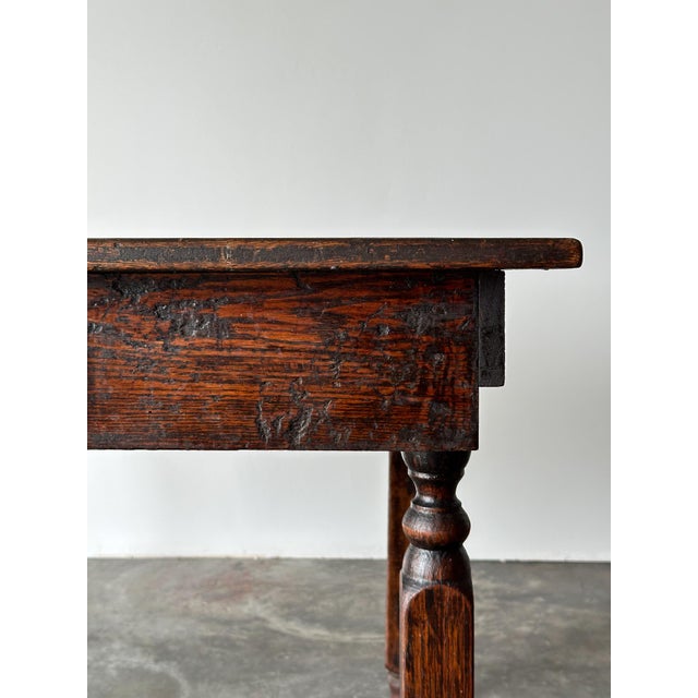 Antique Oak General Store Table With Interesting Newspaper Top, Late 19th Century For Sale - Image 14 of 18
