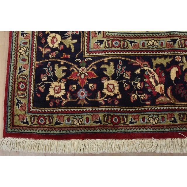 Tabriz Rug 8’3” X 11’3” Red Wool Vintage Traditional Hand-Knotted Carpet For Sale - Image 12 of 15