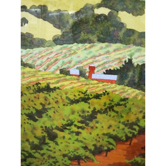 Ray Jacobson Wine Country Giclee Watercolor, Certificate For Sale - Image 9 of 12