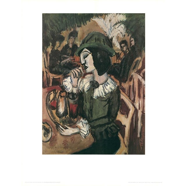 Green Lady in Garden Café by Ernst Ludwig Kirchner is a powerful example of German Expressionism, based on the original...