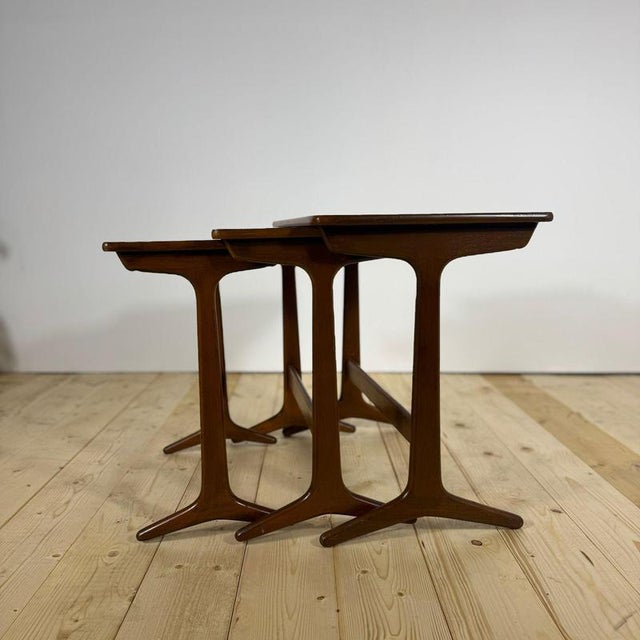 Wood Vintage Danish Teak Nesting Tables, 1960s, Set of 3 For Sale - Image 7 of 9