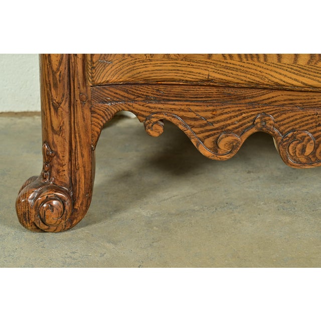 Baker Furniture French Provincial Louis XV Carved Oak Dresser or Chest of Drawers For Sale - Image 12 of 16