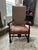 Wood Vintage Ralph Lauren Style Upholstered High Back Armchair For Sale - Image 7 of 7