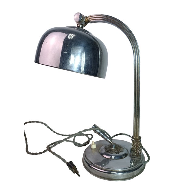 Silver Art Deco Desk Lamp, 1930s For Sale - Image 8 of 10