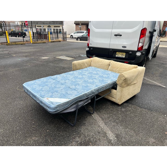 Textile Vintage Sleeper Loveseat Sofa For Sale - Image 7 of 8