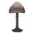 Large 1920s French Art Deco Muller Freres Mauve Mottled Glass & Wrought Iron Table Lamp For Sale