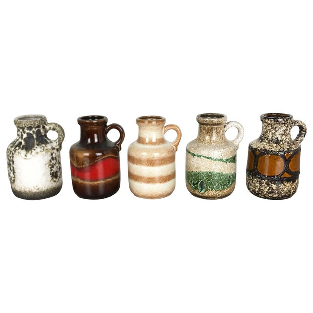 Vintage Pottery Lava 414-16 Vases from Scheurich, Germany, Set of 5 For Sale - Image 18 of 18