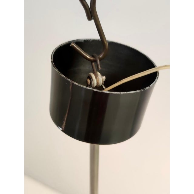 Vintage Opaline Glass and Chrome-Plated Brass Pendant from Stilnovo, 1960s For Sale - Image 9 of 10