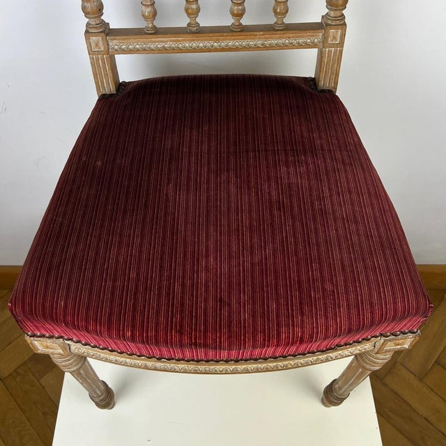 Swedish Gustavian Carved Wood in Velvet Chair For Sale - Image 5 of 12