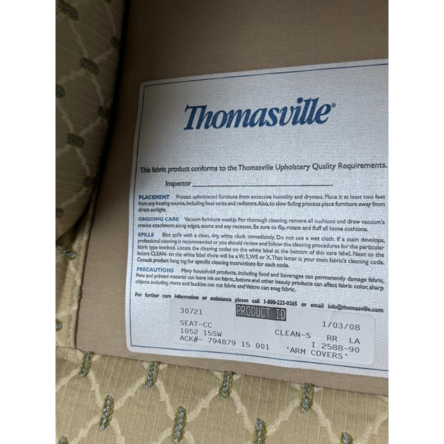 Thomasville Upholstered Swivel Lounge Chair With Ottoman For Sale - Image 9 of 10