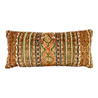 "Savonnerie" Cut Velvet From Brunschwig & Fils Lumbar Pillow For Sale