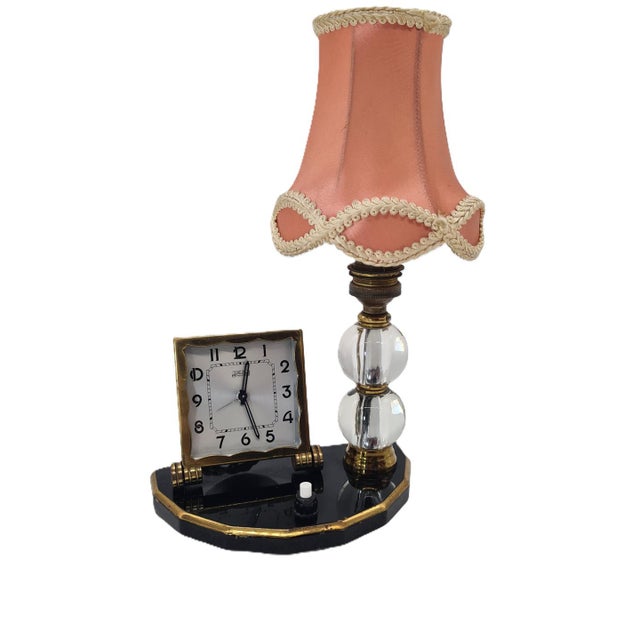 Art Deco French Table Lamp with Clock from Ideal France, 1930s For Sale - Image 13 of 13