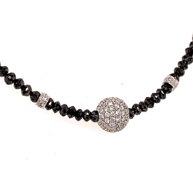 Diamond Black White Necklace 19 TCW 18k Gold Certified For Sale - Image 4 of 8