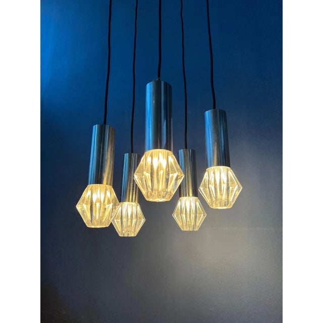 Mid-Century Space Age Cascade Pendant Lamp, 1970s For Sale - Image 3 of 11