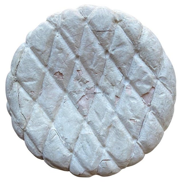 1950s 1950s Trompe L’oeil Draped Plaster Ottoman Stool After Serge Roche For Sale - Image 5 of 8