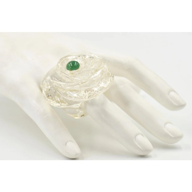 Transparent Flower Statement Ring Size 7.5 For Sale - Image 8 of 9