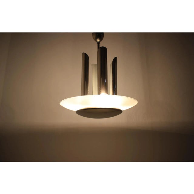 Silver Art Deco Chrome Pendant, 1930s For Sale - Image 8 of 9