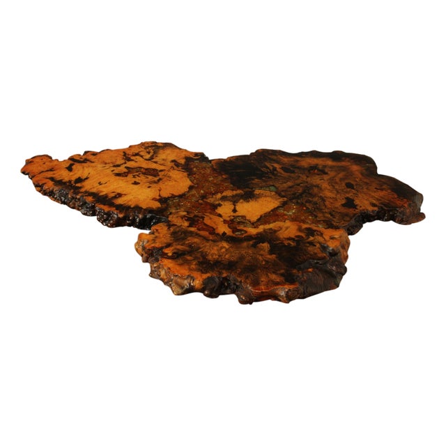 The Burlwood Co. Star Dust Redwood Burl Live Edge Coffee Table For Sale