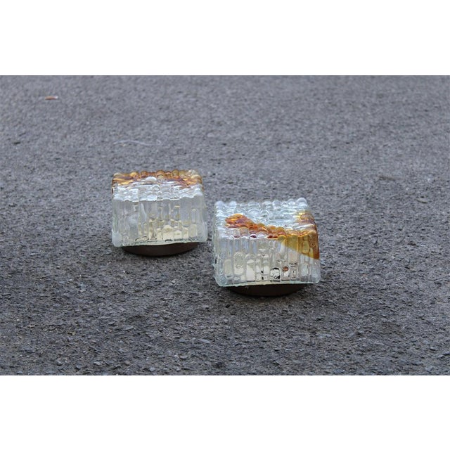 Square Ceiling or Wall Lights from Mazzega, Italy, 1970s, Set of 2 For Sale - Image 11 of 12