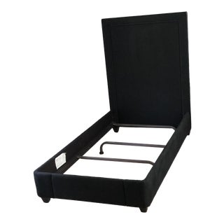 Transitional Restoration Hardware Upholstered Twin Bedframe For Sale