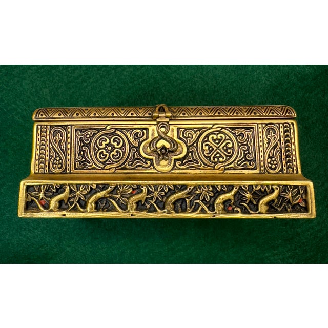 Tiffany Studios Cigar Cigarette Box New York 1680 Venetian Bronze Cedar Lined For Sale - Image 10 of 18