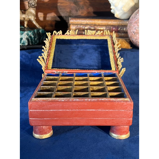 1940s Vintage Alchemical Hermetic Secret Geometry Seal Box With Hand Handle For Sale - Image 5 of 11