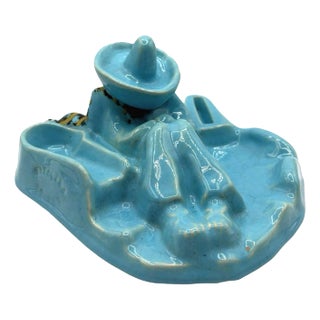 1930 Art Deco Catalina Island Siesta Pottery Ashtray and Pipe Holder For Sale
