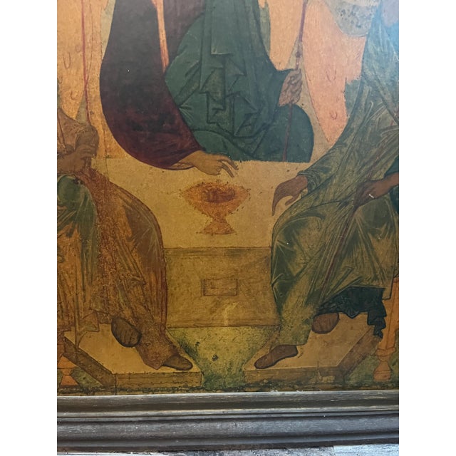 Late 19th Century Late 19th Century Holy Trinity Russian Orthodox Icon- Andrei Rūblev For Sale - Image 5 of 9