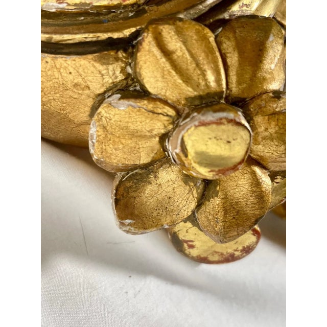 French Louis XV Rococo Style Large Carved and Gilt Cartel Clock Case. For Sale - Image 11 of 13