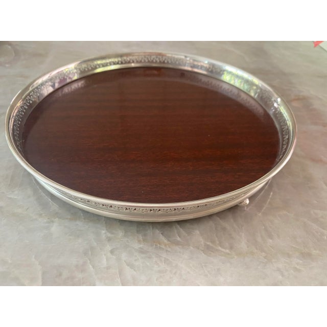 1960s Hollywood Regency Silver Drinks Tray For Sale - Image 5 of 5