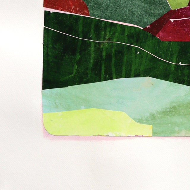 Texas in Fuschia - Original Colorful Architectural Landscape Collage Art on Paper For Sale - Image 4 of 7