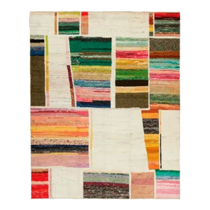 Rug & Kilim’s Moroccan Style Rug in Polychromatic Geometric Pattern