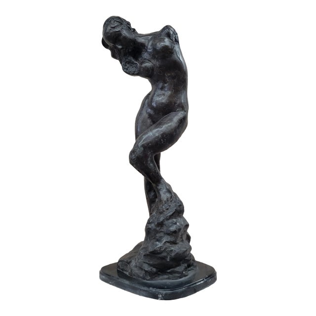 EVE (1895) Bronze Statue Sculpture by Auguste Rodin Nude Female Figure 32" x 11" For Sale