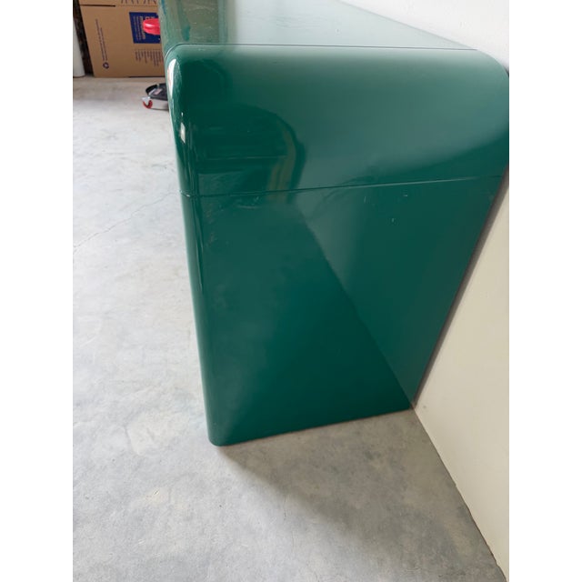1980s Postmodern Green Lacquer Four-Door Sideboard / Credenza For Sale - Image 17 of 18