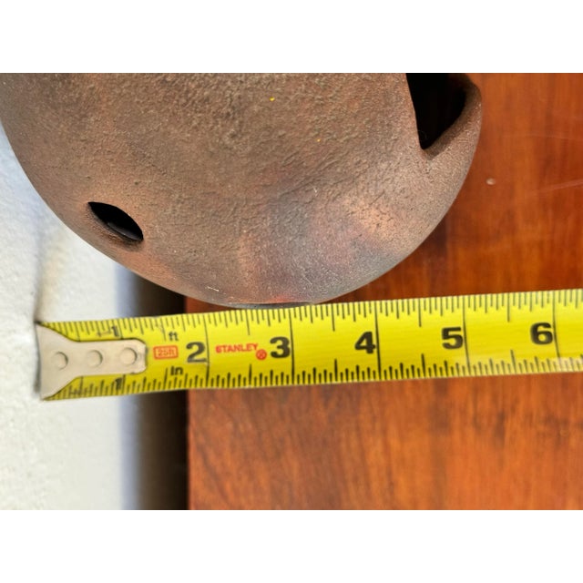 Copper Vintage Signed Jerry Lee Organic Minimalist Raku Vase or Object For Sale - Image 8 of 9