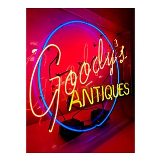 Vintage Large Three Colors Neon Sign For Sale