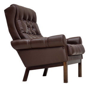 Danish Armchair in Brown Furniture Leather, 1970s
