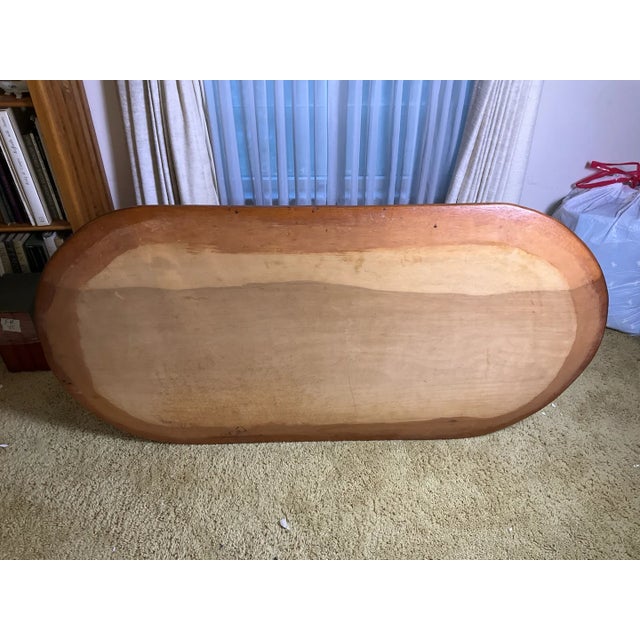 Auburn Vintage Mid-Century Modern Teak "Surfboard" Style Oblong Coffee Table With Raised Edge, Scandinavian Style For Sale - Image 8 of 9