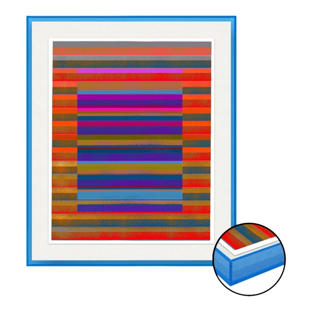 The Treasury of Unceasing Play by David Grey, Art Print in Blue Acrylic Frame, Small For Sale