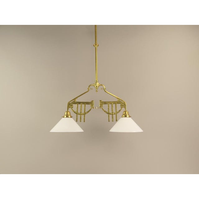 Art Deco Viennese Brass Hanging Lamp, 1920s For Sale - Image 17 of 18