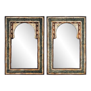1990s Handcrafted Moroccan Wall Mirrors, Pair For Sale