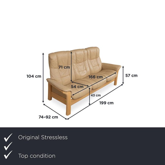 Modern Windsor Three-Seater Leather Sofa from Stressless For Sale - Image 3 of 18