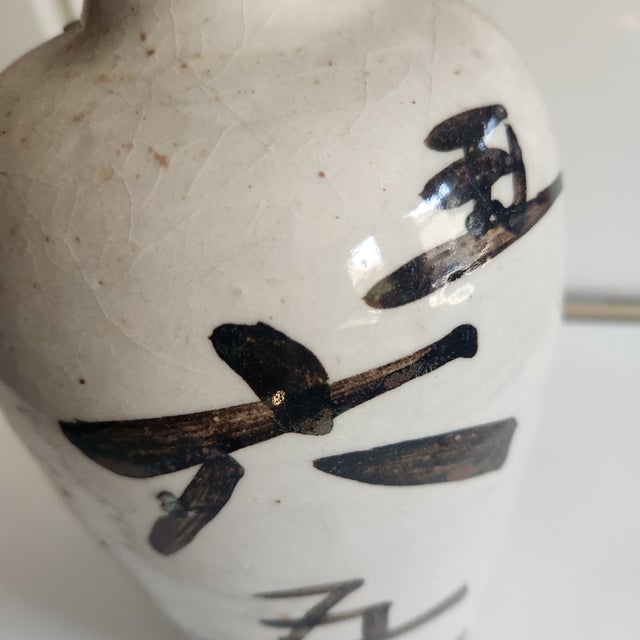 Japanese Antique Stoneware Saki Bottle For Sale - Image 3 of 4