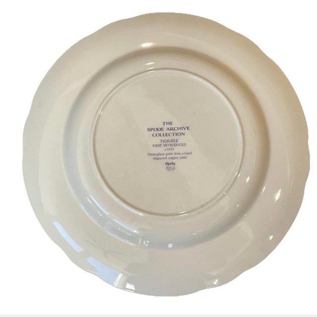 1990s Vintage 1990s Spode Archive Collection “Filigree” Lavender Transferware Plate 9 1/4in For Sale - Image 5 of 10