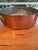French Vintage Havard Made in France Hammered Copper 10" Saute Pan with Brass Handle For Sale - Image 3 of 11